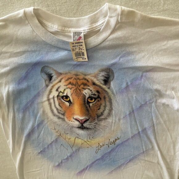 NWT Vintage Nature Tiger Las Vegas T Shirt Size XL 50/50 Heavyweight Jerzees USA - Picture 9 of 12